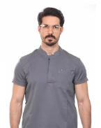 Dark Gray Half Collar Scrub