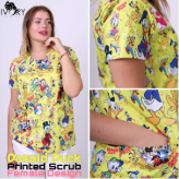 Female Donald Duck Printed Scrub
