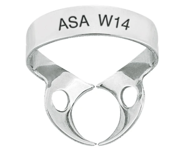 Rubber Dam Clamp W14 - Wingless Molar