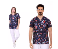 Uni-Sex Captain America Printed Scrub