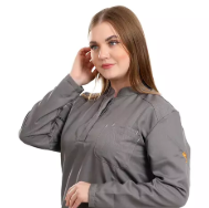 Gray Female Half Collar Scrub (Full Sleeves)